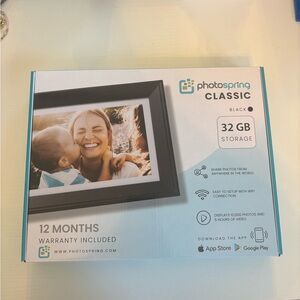 Classic Digital Photo Picture Frame 10in WiFi Touch Screen - Black, 32GB Storage